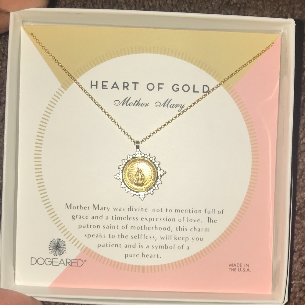 Dogeared Mother of Mary Two Tone Necklace